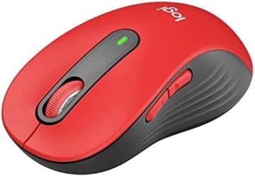 Logitech Signature M650 L Full Size Wireless Mouse - For Large Sized Hands, Classic Red