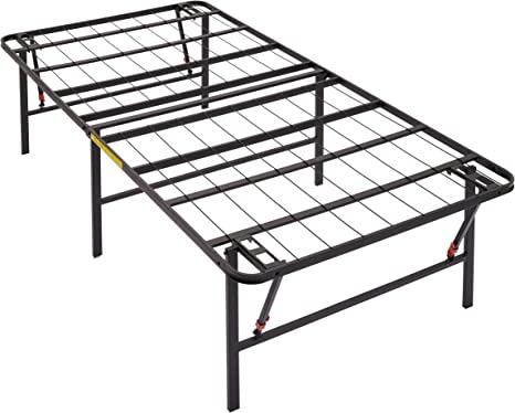 Amazon Basics Foldable, 18" Black Metal Platform Bed Frame, Twin