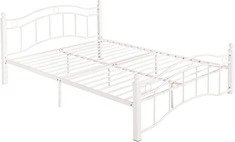 Christopher Knight Home Cole Queen-Size Bed Frame Geometric Details Modern Contemporary White