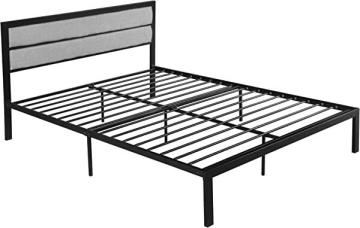 Christopher Knight Home Kiran Queen-Size Bed Frame Modern Contemporary Flat Black and Gray