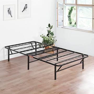 Olee Sleep 14 Inch Foldable Dura Metal Platform Bed Frame, Twin Size, Black