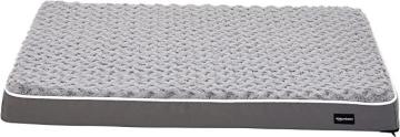 Amazon Basics Ergonomic Foam Pet Dog Bed, 27 x 36 Inches, Grey