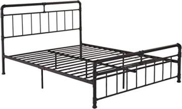 Christopher Knight Home Sally Queen-Size Iron Bed Frame, Minimal, Industrial, Hammered Copper