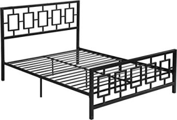 Christopher Knight Home Dawn Queen-Size Geometric Platform Bed Frame, Iron, Low-Profile, Flat Black