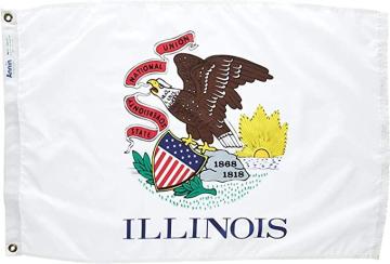 Annin Flagmakers Model Illinois Flag Nylon SolarGuard NYL-Glo, 2x3 ft