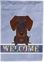 Caroline's Treasures Wire Haired Dachshund Chocolate Welcome Flag Garden Size, multicolor