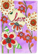 Caroline's Treasures Love is Blooming Valentine's Day Flag Canvas House Size, multicolor
