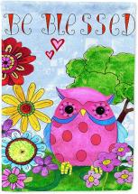 Caroline's Treasures Be Blessed Owl Flag Canvas House Size, multicolor