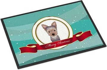 Caroline's Treasures Yorkie Puppy Merry Christmas Door Mat, Indoor Rug or Outdoor Welcome Mat 24x36