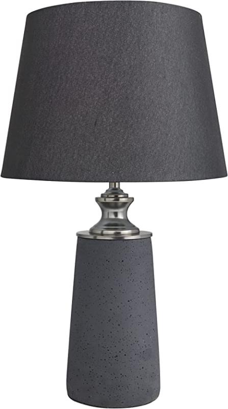 Deco 79 Modern Cement Table Lamp Bedside Desk Lamps, 14"L x 14"W x 24"H, Black
