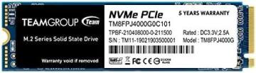 TEAMGROUP MP34Q 4TB(4000GB) with DRAM SLC Cache 3D NAND QLC NVMe1.3 PCIe Gen3x4 M.2 2280