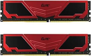 TEAMGROUP Elite Plus DDR4 16GB Kit (2x8GB) 2400MHz PC4-19200 U-DIMM 288 Pin (Red)