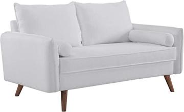 Modway Revive Contemporary Modern Fabric Upholstered Loveseat In White