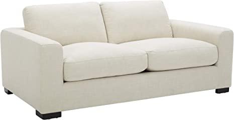 Stone & Beam Westview Extra-Deep Down-Filled Loveseat Sofa Couch, 75.6"W, Cream