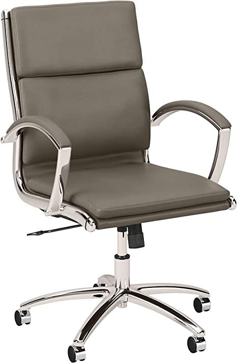Bush Furniture Refinery Mid Back Executive Office Chair, Washed Gray Leather