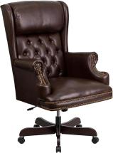 Flash Furniture High Back Traditional Tufted Brown LeatherSoft Executive Ergonomic Office Chair