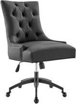 Modway Regent Tufted Vegan Leather Swivel Office Chair Black