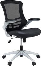 Modway Attainment Mesh Back and Vinyl Seat Office Chair in Black