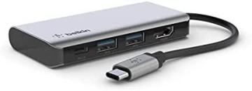 Belkin USB C Hub, 4-in-1 MultiPort Adapter Dock