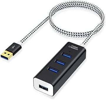 CableCreation 4-Port USB 3.0 Hub, Aluminum Black