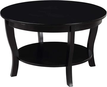 Convenience Concepts American Heritage Round Coffee Table, Black