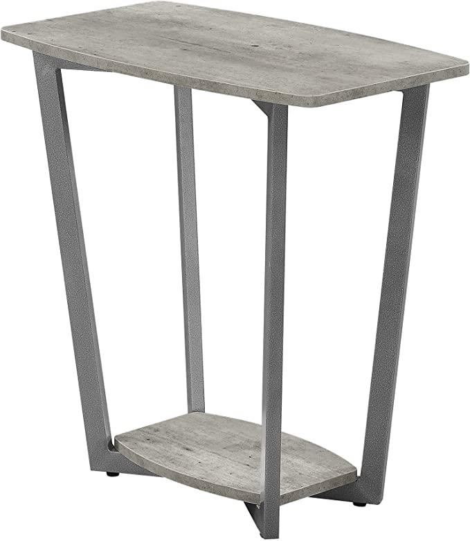 Convenience Concepts Graystone End Table, Faux Birch Slate Gray Frame