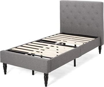 Christopher Knight Home Lydia Twin Bed Platform, Charcoal Gray, Black