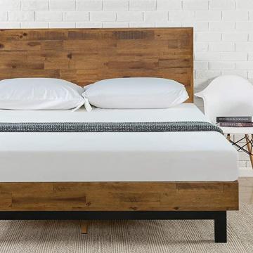 Zinus Tricia Wood Platform Bed Frame with Adjustable Headboard, Queen