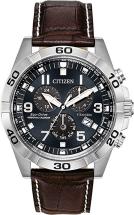 Citizen Eco-Drive Brycen Chronograph Mens Watch, Super Titanium with Leather strap, Weekender, Brown