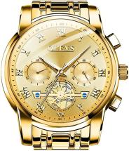Olevs Classic Big Face Wrist Watches,Men Business Watches Dress Watch