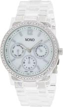 XOXO Women's XO5529 Clear Bracelet with Rhinestones on Silver Case Watch
