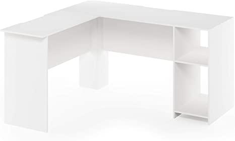 Furinno Indo L-Shaped Desk, White