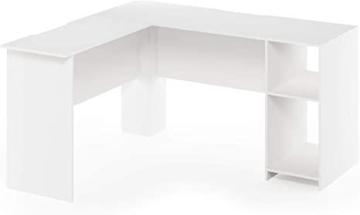 Furinno Indo L-Shaped Desk, White