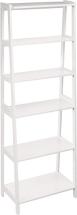 Amazon Basics Rubberwood 5-Shelf Ladder Bookcase - White