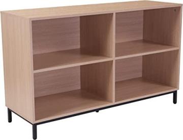 Flash Furniture Dudley 4 Shelf 29.5"H Open Bookcase Storage in Oak Wood Grain Finish