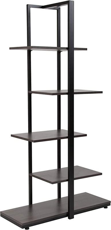 Flash Furniture Homewood Collection 5 Tier Storage Display Unit Bookcase in Driftwood Finish