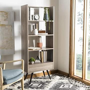 Safavieh Home Collection Terrence Retro Mid Century Wood Etagere, Oak and Black