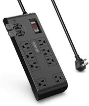 BESTEK 8-Outlet 6 Feet Extension Cord Power Strip with USB 15A 1875W Surge Protector