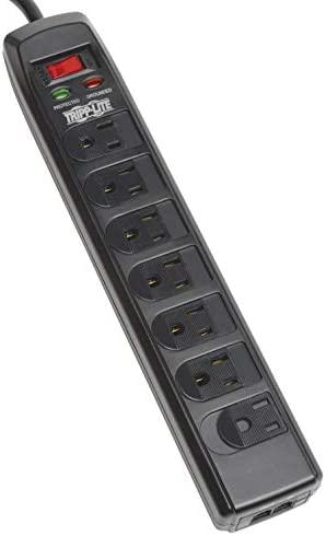 Tripp Lite 7 Right Angle Outlet Surge Protector Power Strip, 6ft. Cord, Right Angle Plug, Black