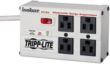 Tripp Lite ULTRA Isobar 4 Outlet Surge Protector Power Strip, Right-Angle Plug, Metal, White