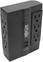 Tripp Lite 6 Outlet Surge Protector Power Strip, 3 Rotatable Outlets, 2 USB Charging Ports