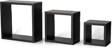 Melannco Floating Wall Square Cube Shelves, Black