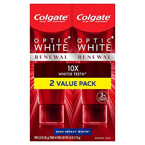 Colgate-Palmolive Optic White Renewal Enamel Strength Teeth Whitening Toothpaste, 3 Ounce