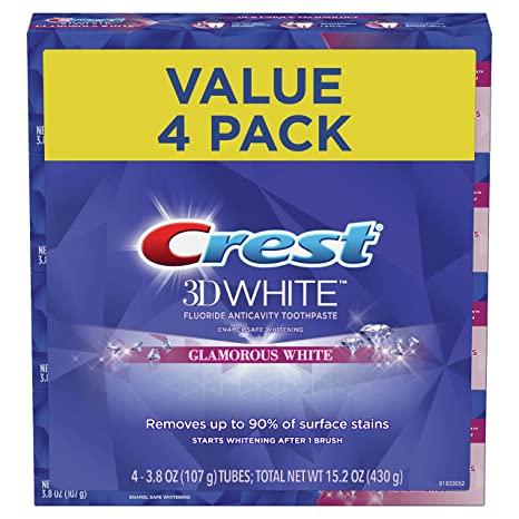 Crest Toothpaste 3D Glamorous White, Mint, 3.8 Oz