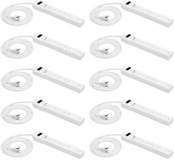 Amazon Basics 6-Outlet Surge Protector Power Cord Strip, White