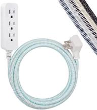 Cordinate Designer 3-Outlet Power Strip with Surge Protection, White/Mint