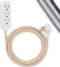Cordinate Designer 3-Outlet Power Strip with Surge Protection, Brown/White