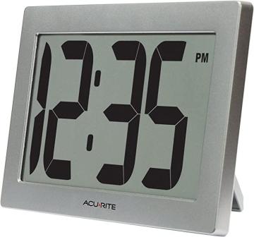 AcuRite 75102RM 9.5" Large Digital Clock ,Siliver