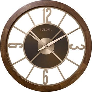 Bulova C4110 Sandpiper Outdoor/Indoor Bluetooth Wall Clock, Natural Wood