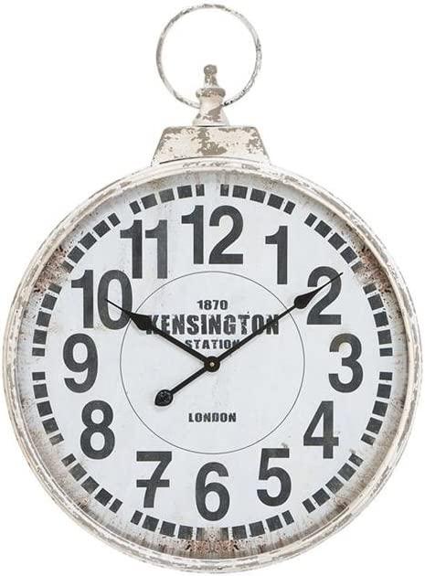 Deco 79 Vintage Metal Wall Clock, 32"H x 24"W, White